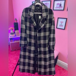 LONG OVERSIZED PLAID JACKET